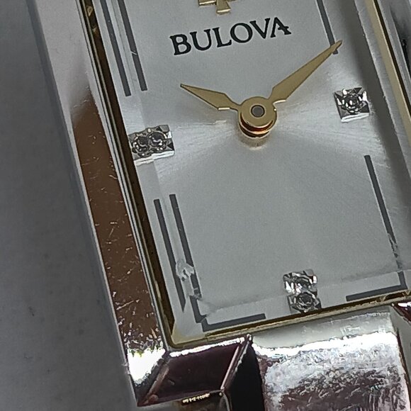 Bulova Classic 98P229 Women's 18x26mm Two-Tone S/Steel Diamond Dial Quartz Watch - Picture 10 of 11